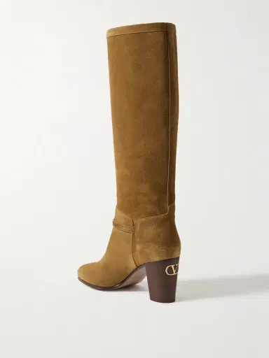 Valentino Garavani Pattie 75 Buckle-embellished Suede Knee Boots | Thumbnail 3 Valentino Garavani Pattie 75 Buckle-embellished Suede Knee Boots | Thumbnail 3