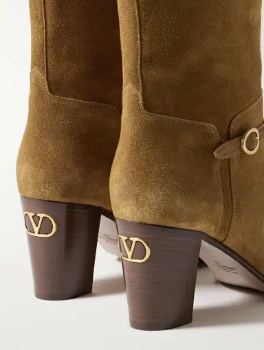 Valentino Garavani Pattie 75 Buckle-embellished Suede Knee Boots | Thumbnail 4 Valentino Garavani Pattie 75 Buckle-embellished Suede Knee Boots | Thumbnail 4