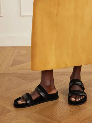 Gabriela Hearst Low Striker Paneled Suede And Leather Sandals | Thumbnail 2