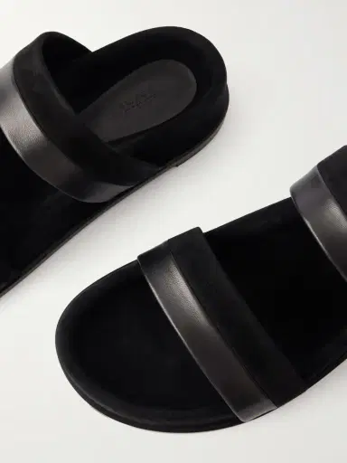 Gabriela Hearst Low Striker Paneled Suede And Leather Sandals | Thumbnail 5