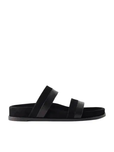 Gabriela Hearst Low Striker Paneled Suede And Leather Sandals | Thumbnail 1