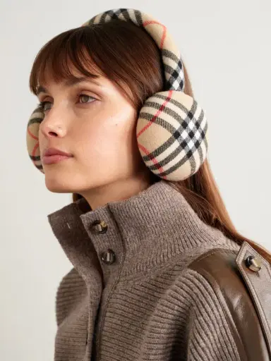 Burberry Checked Wool And Cashmere-blend Earmuffs | Thumbnail 2