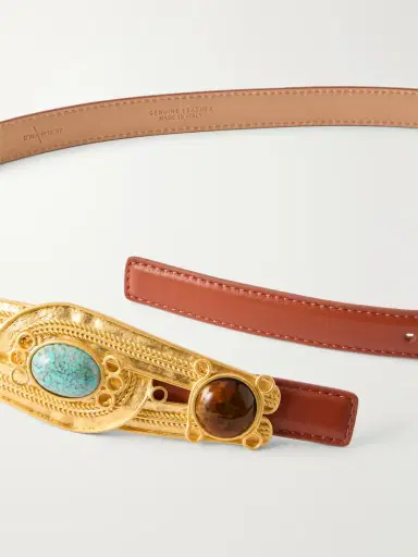 Sonia Petroff Eterna Gold-tone, Leather And Resin Belt | Thumbnail 3