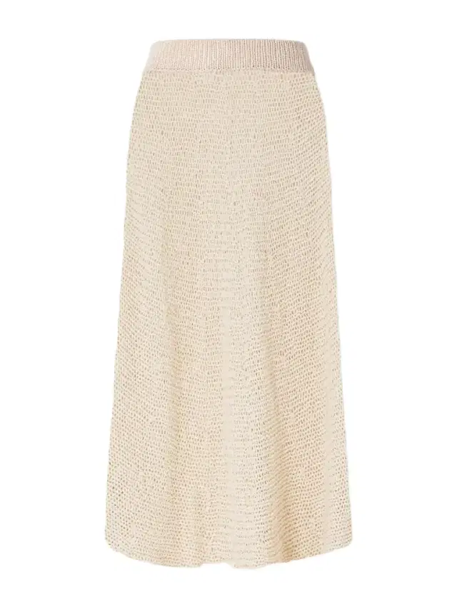Inaya Crocheted Cotton And Silk-blend Midi Skirt