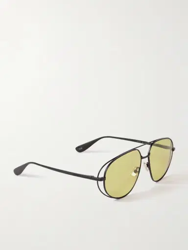 Bottega Veneta Eyewear Aviator-style Gunmetal-tone Sunglasses | Thumbnail 3