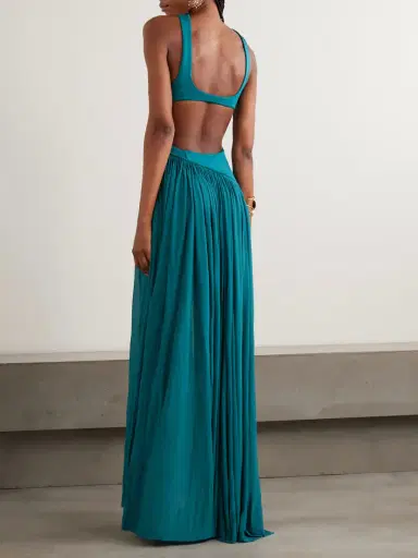 Zimmermann Luna Asymmetric Cutout Pleated Jersey Gown | Thumbnail 3 Zimmermann Luna Asymmetric Cutout Pleated Jersey Gown | Thumbnail 3
