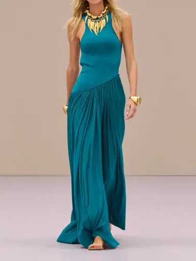 Zimmermann Luna Asymmetric Cutout Pleated Jersey Gown | Thumbnail 5 Zimmermann Luna Asymmetric Cutout Pleated Jersey Gown | Thumbnail 5