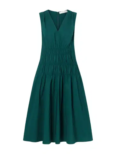 Proenza Schouler White Label Loren Shirred Cotton-blend Poplin Midi Dress | Thumbnail 1 Proenza Schouler White Label Loren Shirred Cotton-blend Poplin Midi Dress | Thumbnail 1
