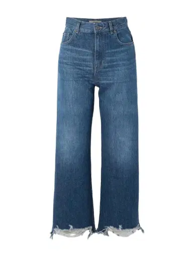 Chloé Cropped Distressed High-rise Wide-leg Jeans | Thumbnail 1