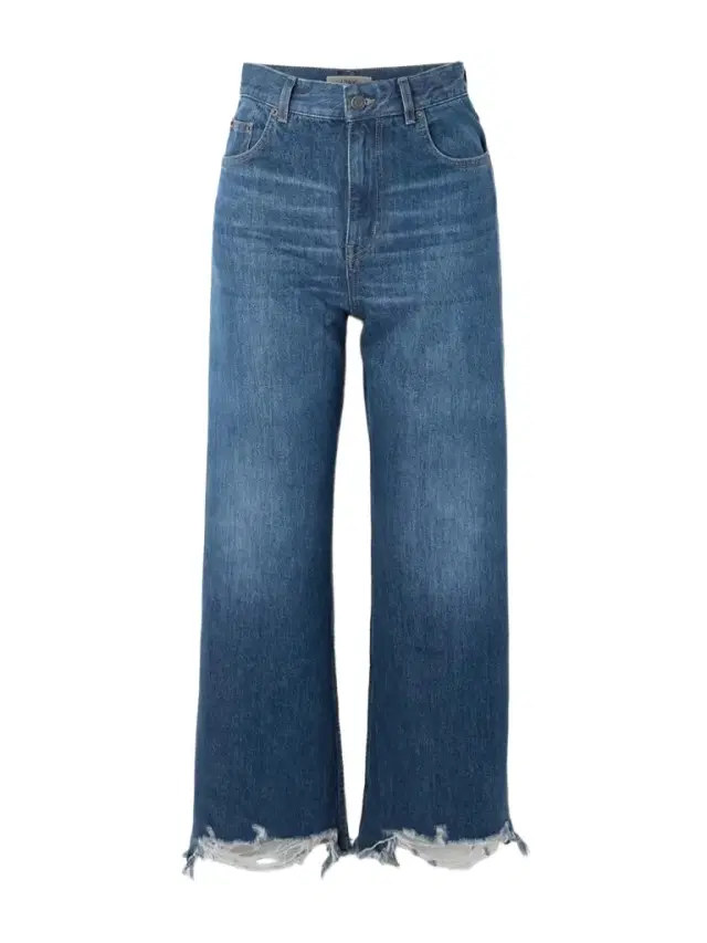 Cropped Distressed High-rise Wide-leg Jeans