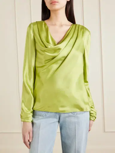 Valentino Garavani Silk-satin Blouse | Thumbnail 3 Valentino Garavani Silk-satin Blouse | Thumbnail 3