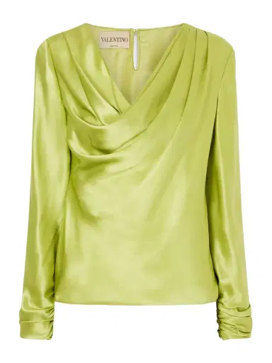 Valentino Garavani Silk-satin Blouse | Thumbnail 1 Valentino Garavani Silk-satin Blouse | Thumbnail 1