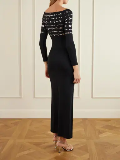 Rabanne Eyelet-embellished Jersey Midi Dress | Thumbnail 3 Rabanne Eyelet-embellished Jersey Midi Dress | Thumbnail 3
