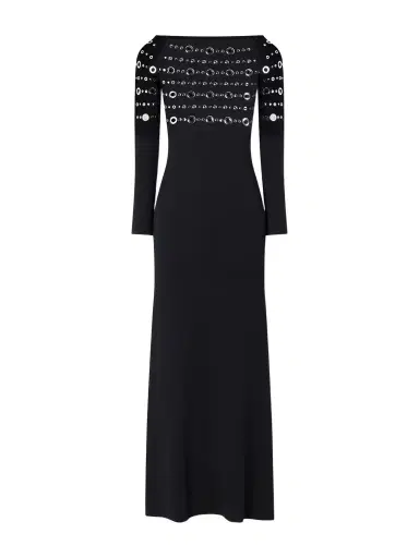 Rabanne Eyelet-embellished Jersey Midi Dress | Thumbnail 1 Rabanne Eyelet-embellished Jersey Midi Dress | Thumbnail 1