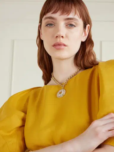 Yvonne Léon Roi Soleil 18-karat Gold, Diamond And Citrine Necklace | Thumbnail 2