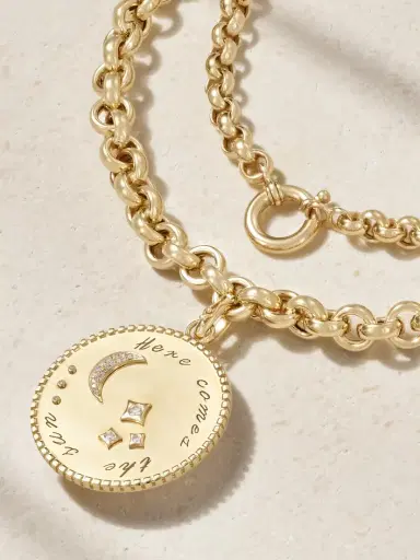 Yvonne Léon Roi Soleil 18-karat Gold, Diamond And Citrine Necklace | Thumbnail 3