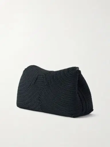 TOTEME Mini T-lock Leather-trimmed Woven Clutch | Thumbnail 4 TOTEME Mini T-lock Leather-trimmed Woven Clutch | Thumbnail 4