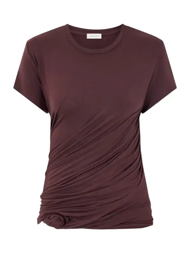 Gathered Cotton-blend T-shirt