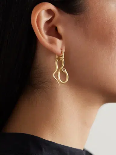 Ileana Makri Jungle Snake 18-karat Gold Diamond Hoop Earrings | Thumbnail 2 Ileana Makri Jungle Snake 18-karat Gold Diamond Hoop Earrings | Thumbnail 2