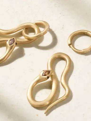 Ileana Makri Jungle Snake 18-karat Gold Diamond Hoop Earrings | Thumbnail 3 Ileana Makri Jungle Snake 18-karat Gold Diamond Hoop Earrings | Thumbnail 3