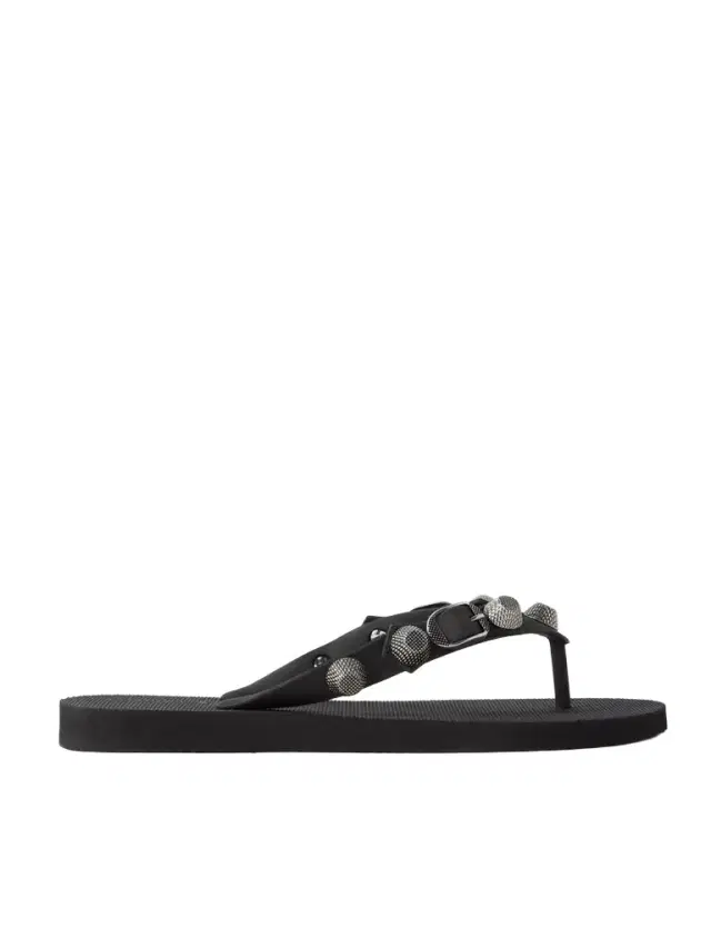 Cagole Embellished Rubber Flip Flops