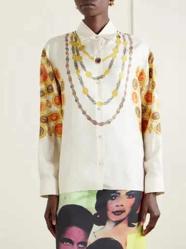 Versace Printed Silk-twill Shirt | Thumbnail 3