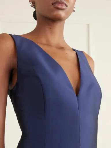 BERNADETTE Aurelia Paneled Crepe Gown - Midnight blue | Thumbnail 4 BERNADETTE Aurelia Paneled Crepe Gown - Midnight blue | Thumbnail 4
