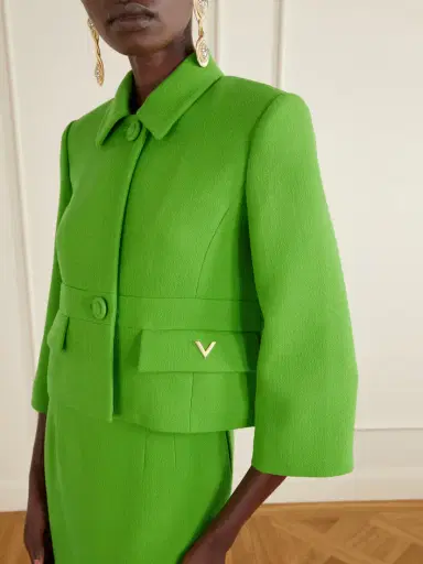 Valentino Garavani Cropped Wool-crepe Jacket | Thumbnail 4 Valentino Garavani Cropped Wool-crepe Jacket | Thumbnail 4
