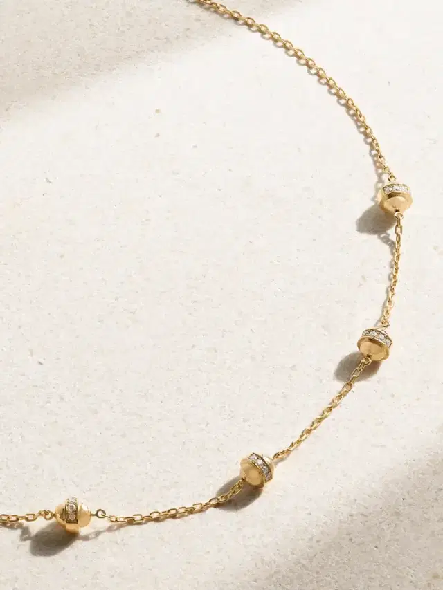 L’Atelier Nawbar Atoms The 5 Dots 18-karat Gold Diamond Necklace
