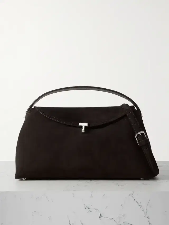 T-lock Suede Shoulder Bag