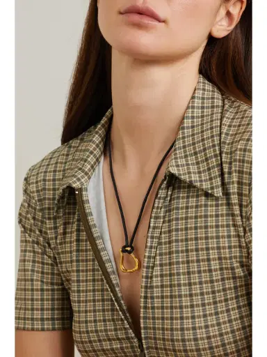 Alighieri + Net Sustain The Mini Link Of Wanderlust Gold-plated Cord Necklace | Thumbnail 2