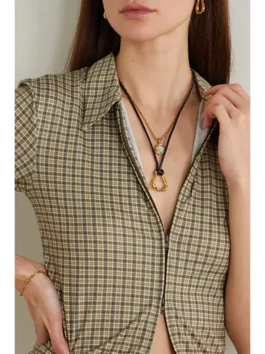 Alighieri + Net Sustain The Mini Link Of Wanderlust Gold-plated Cord Necklace | Thumbnail 5