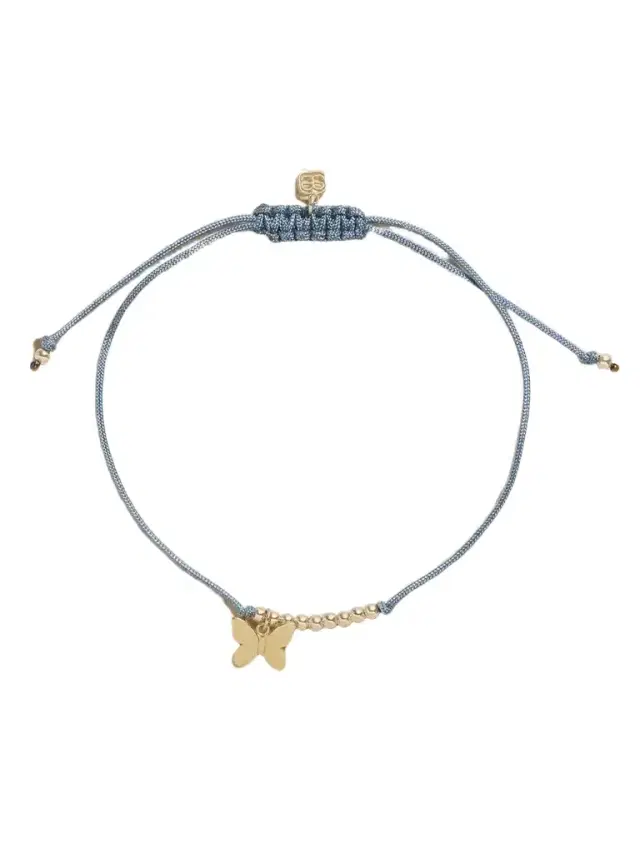 Butterfly 14-karat Gold Cord Bracelet