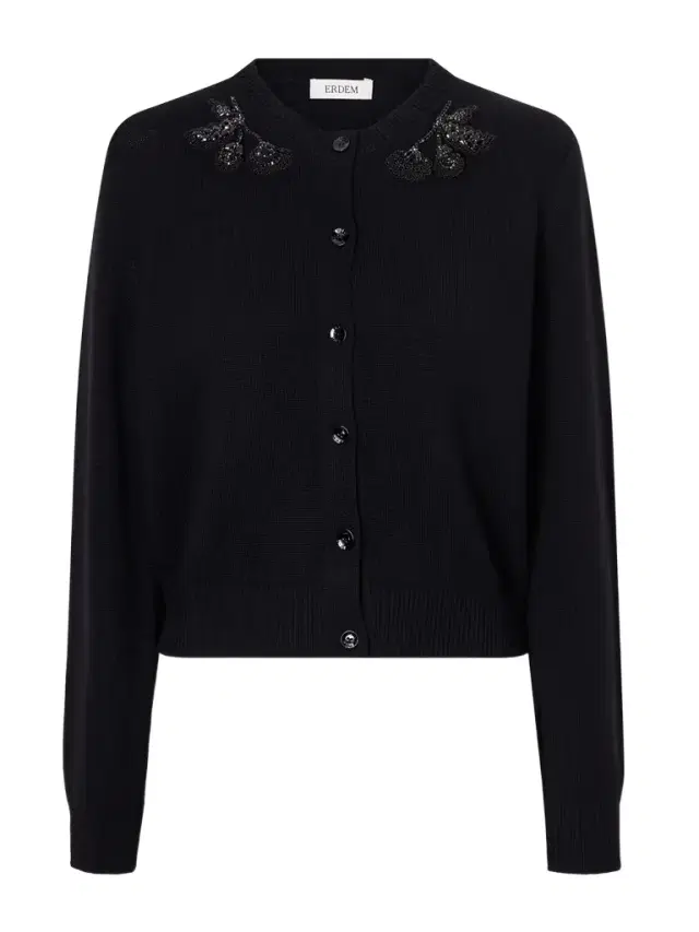 Embellished Merino Wool Cardigan