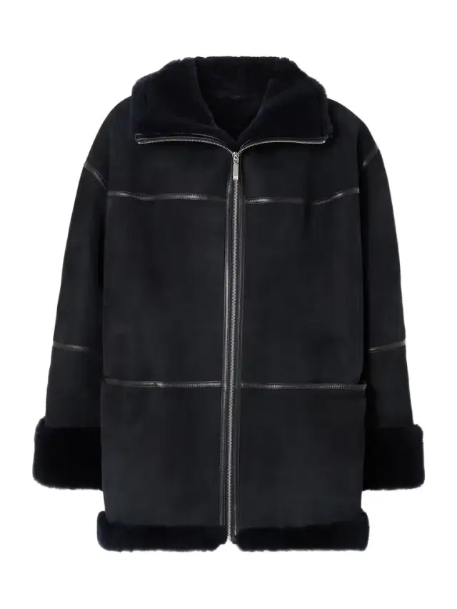 Leather-trimmed Shearling Jacket