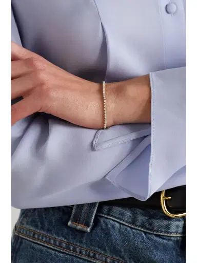 STONE AND STRAND Baseline 14-karat Gold Diamond Tennis Bracelet | Thumbnail 5 STONE AND STRAND Baseline 14-karat Gold Diamond Tennis Bracelet | Thumbnail 5