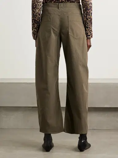 Nili Lotan Tribeca Brushed Cotton-blend Twill Barrel-leg Pants | Thumbnail 4