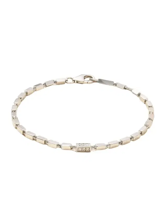 Block Chain 18-karat White Gold Diamond Bracelet