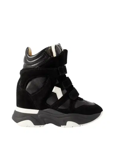 Isabel Marant Balskee Leather And Suede High-top Wedge Sneakers | Thumbnail 1 Isabel Marant Balskee Leather And Suede High-top Wedge Sneakers | Thumbnail 1