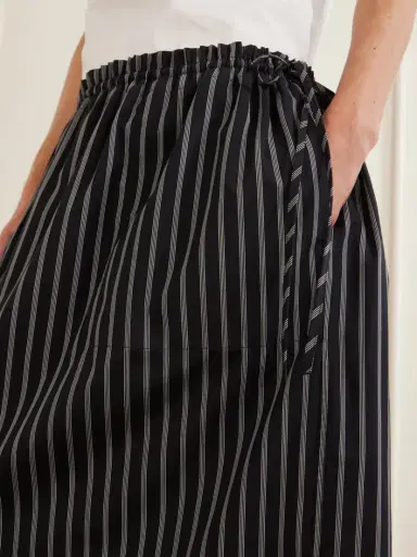 TOTEME Striped Cotton-poplin Midi Skirt | Thumbnail 4