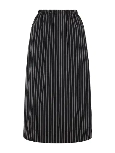TOTEME Striped Cotton-poplin Midi Skirt | Thumbnail 1