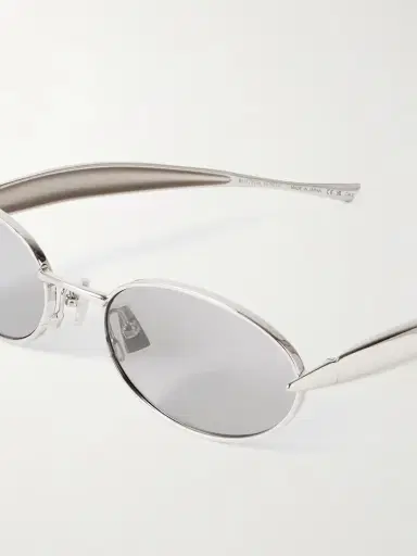 Bottega Veneta Eyewear Sardine Oval-frame Silver-tone Sunglasses | Thumbnail 4