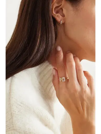 STONE AND STRAND Gold Diamond Ear Cuff | Thumbnail 6 STONE AND STRAND Gold Diamond Ear Cuff | Thumbnail 6