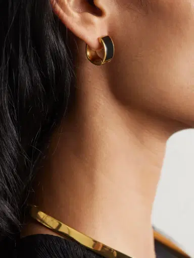 TOTEME Gold-tone And Enamel Hoop Earrings | Thumbnail 2