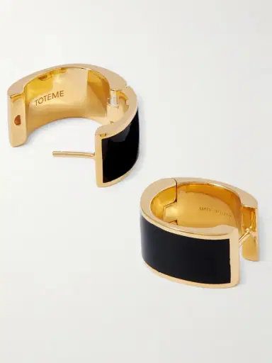 TOTEME Gold-tone And Enamel Hoop Earrings | Thumbnail 3