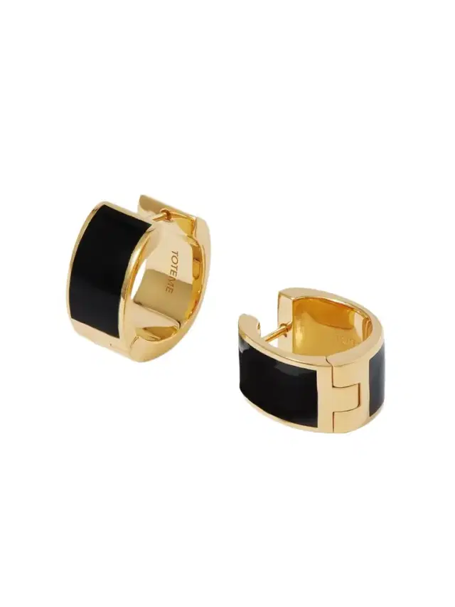 Gold-tone And Enamel Hoop Earrings Gold-tone And Enamel Hoop Earrings