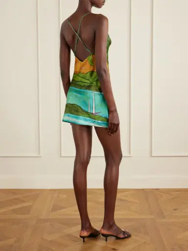 Donde Esteban Magdalena Draped Printed Silk-blend Satin Mini Dress | Thumbnail 3 Donde Esteban Magdalena Draped Printed Silk-blend Satin Mini Dress | Thumbnail 3