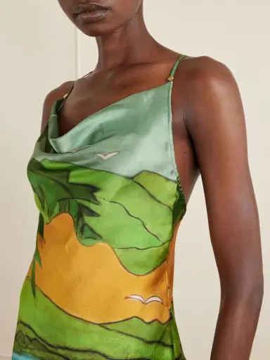Donde Esteban Magdalena Draped Printed Silk-blend Satin Mini Dress | Thumbnail 4 Donde Esteban Magdalena Draped Printed Silk-blend Satin Mini Dress | Thumbnail 4