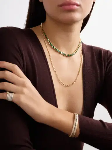 SHAY 18-karat Gold, Emerald And Diamond Necklace | Thumbnail 5 SHAY 18-karat Gold, Emerald And Diamond Necklace | Thumbnail 5