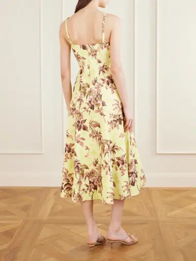 Cara Cara Gimlet Floral-print Linen Dress | Thumbnail 3